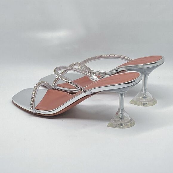 Amina Muaddi Gilda embellished PVC mules size 36.5 - Picture 10 of 14